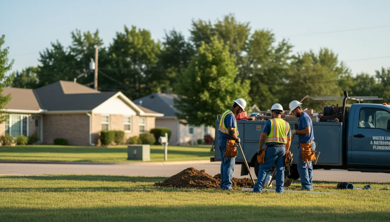 Residential water line and bathroom plumbing service in Silva, MO